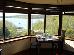 New conservatory breakfast room with the view over Arisaig Sound