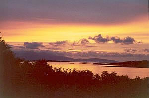 Sunset from Hilbre Bed and Braekfast on the Road to the Isles